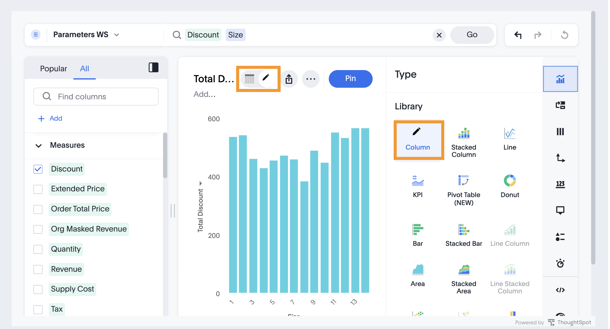 Custom column chart icon